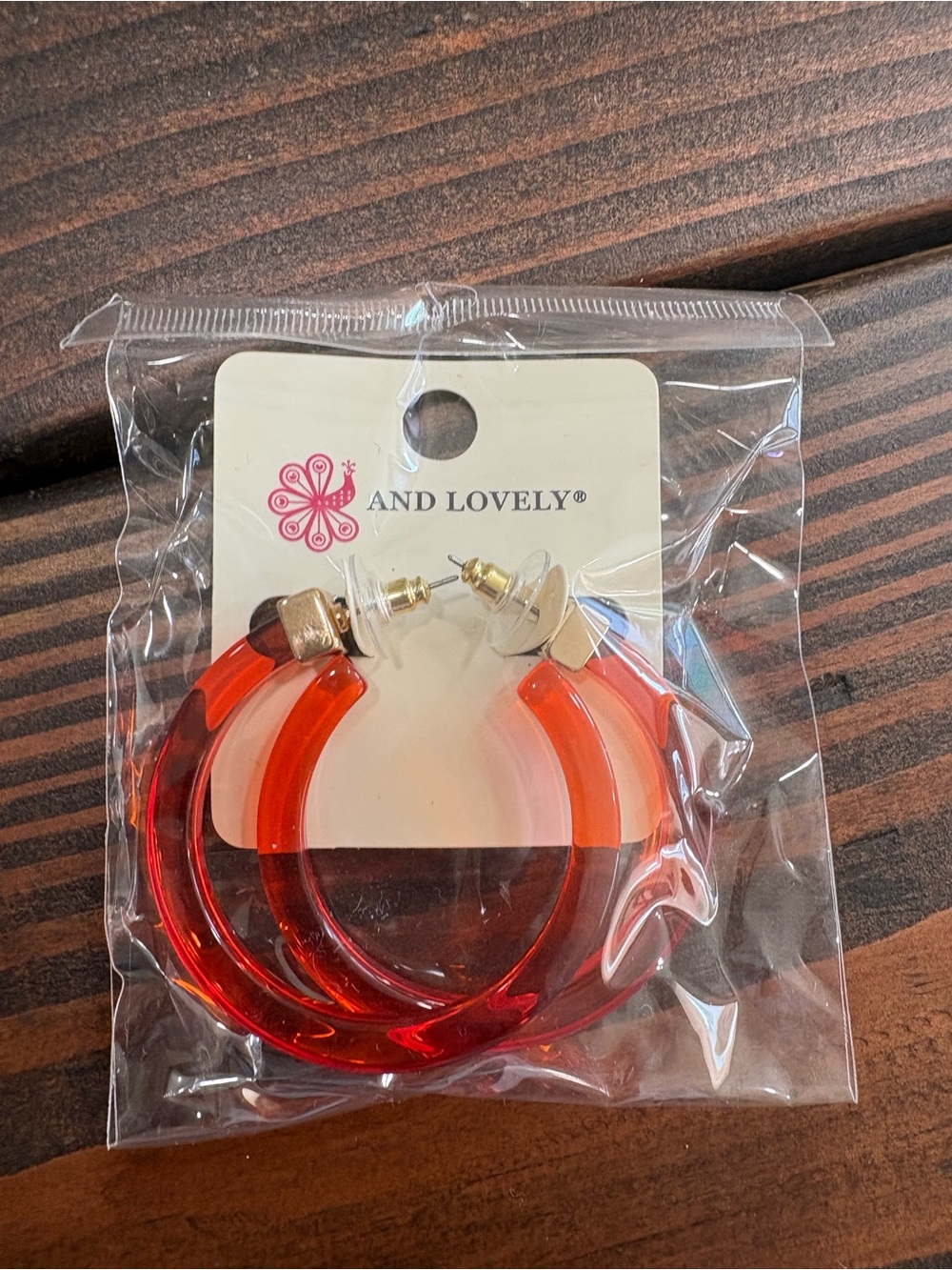 ⭐️ Orange Hoop Earrings - Statement Hoops - Picture 3 of 3